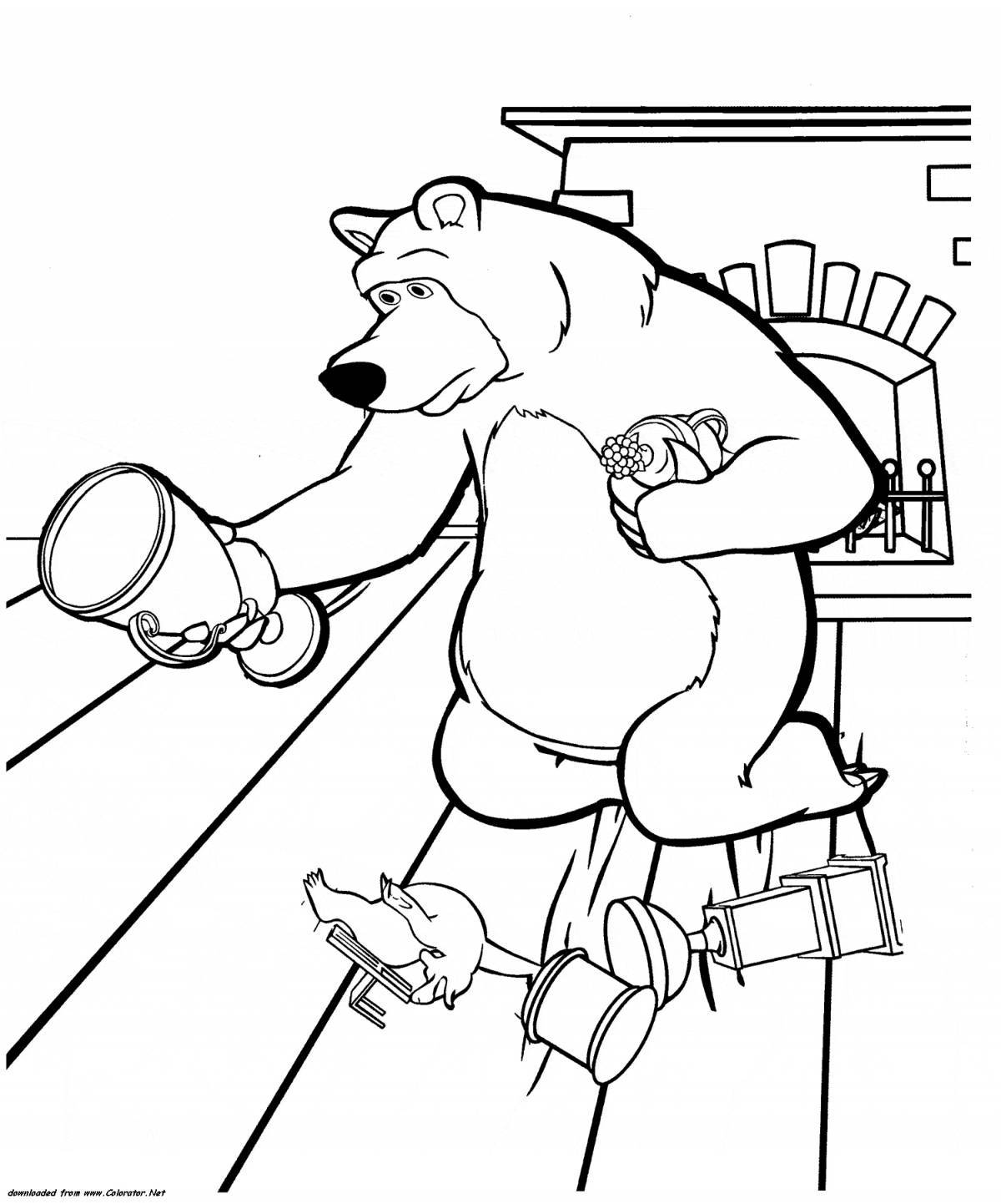 Masha and the bear coloring pages for kids