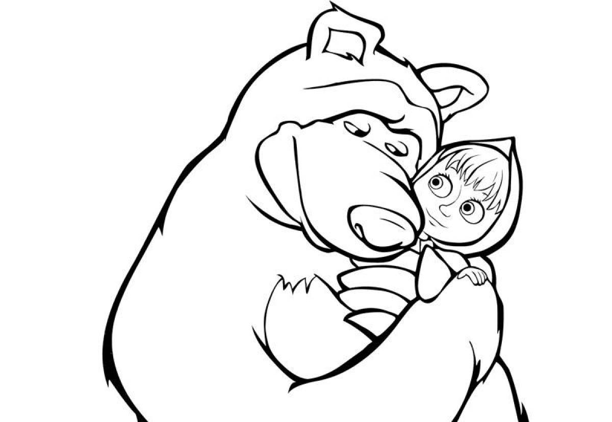Сказочная маша и медведь раскраски для детей