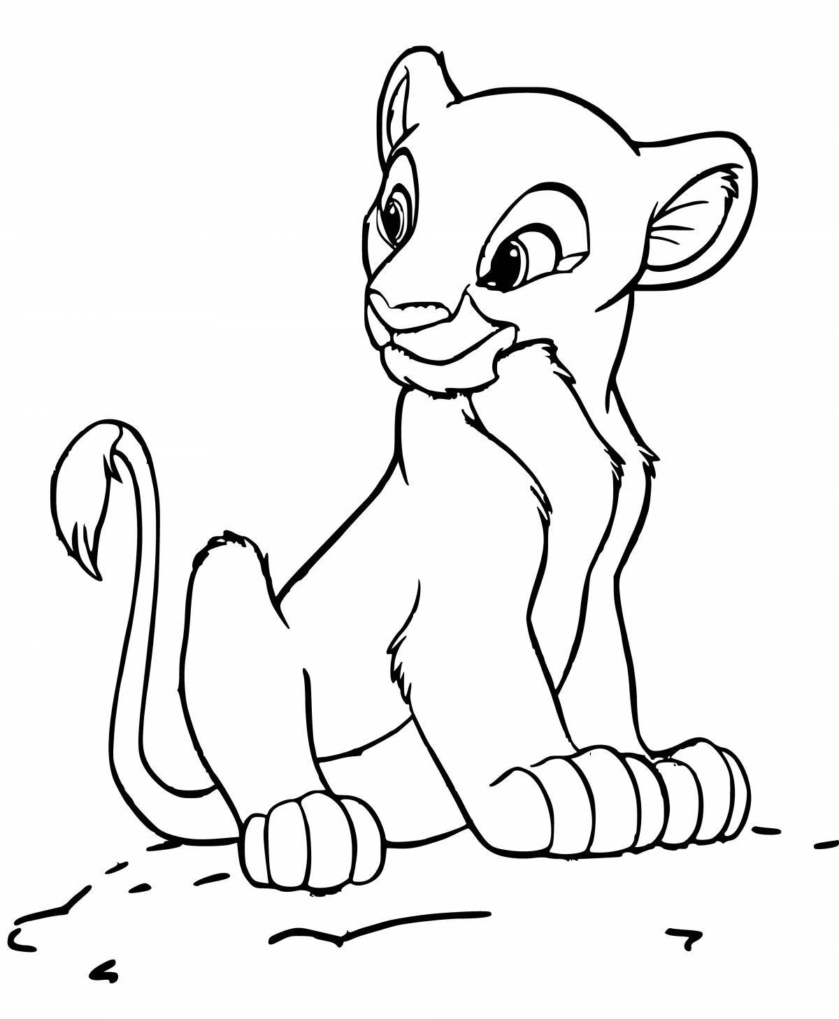 Simba's adorable coloring page