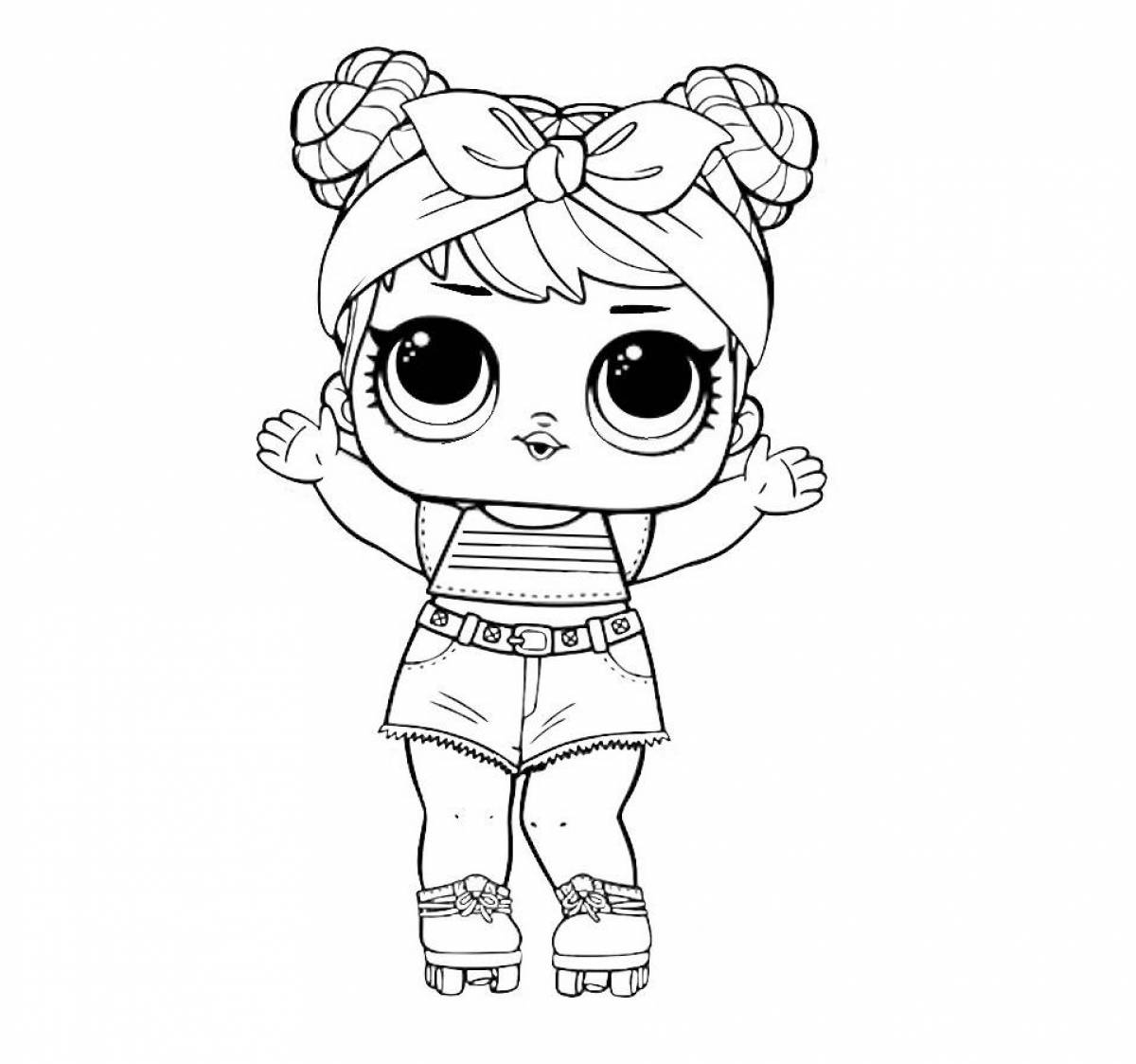 Colorful lola doll coloring page
