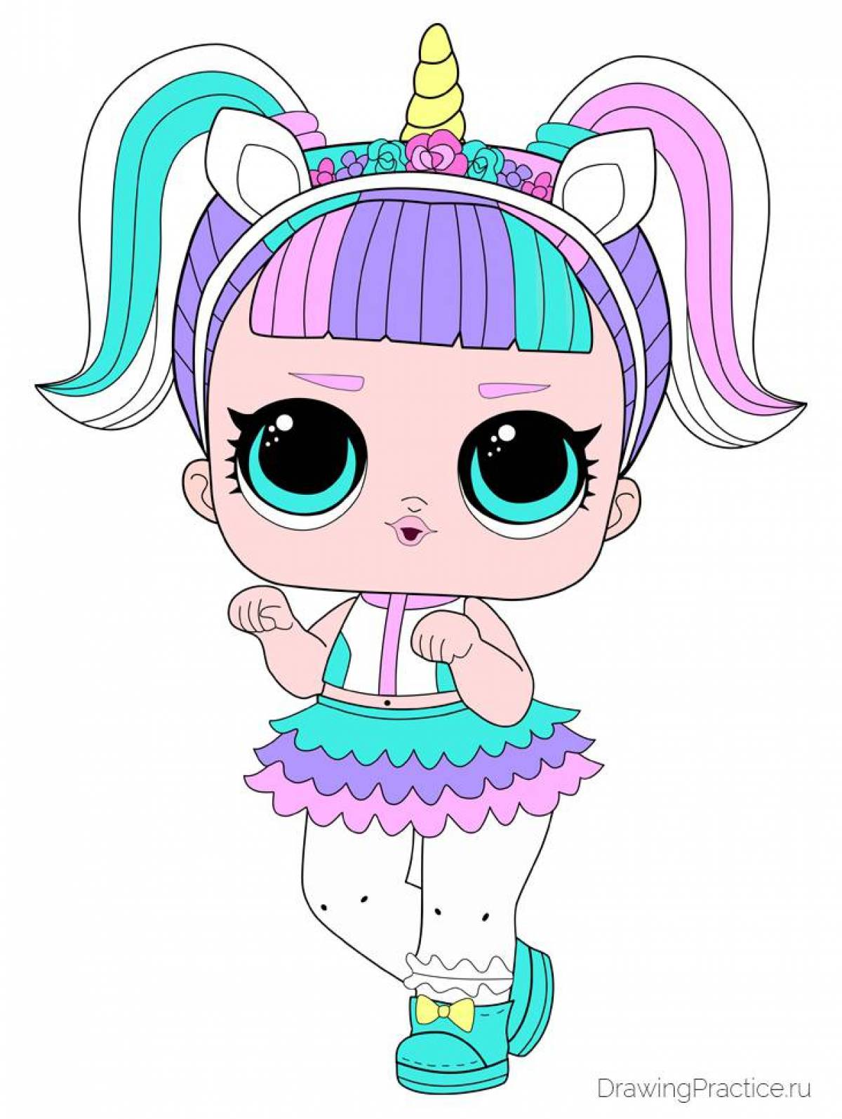 Coloring funny lola doll
