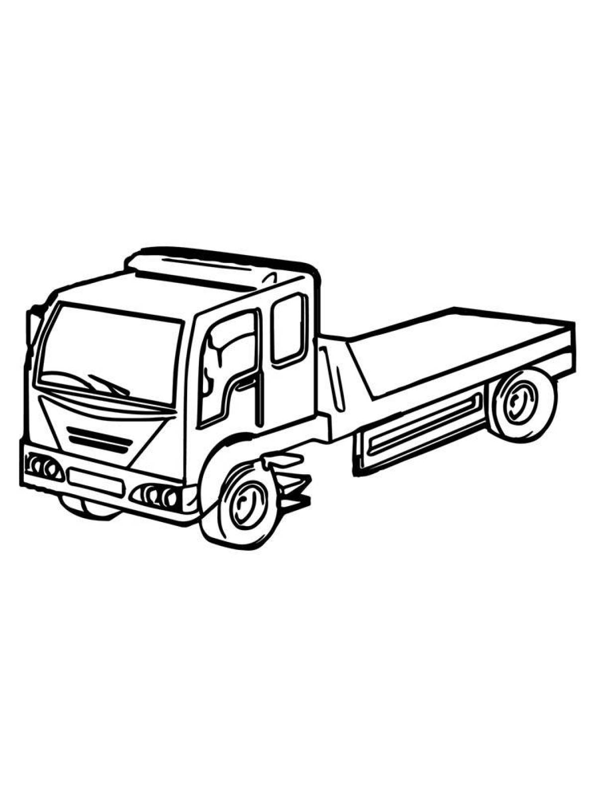 Colorful tow truck coloring page
