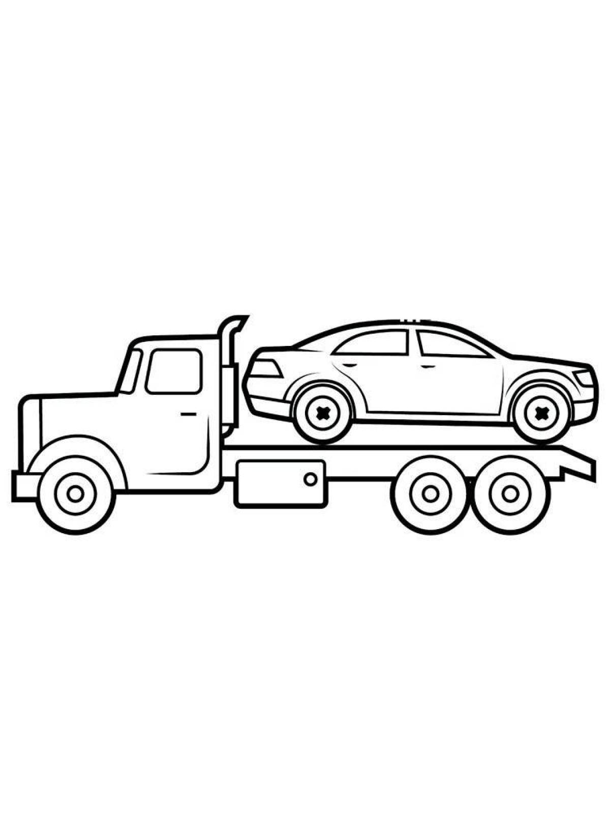 Fun tow truck coloring page