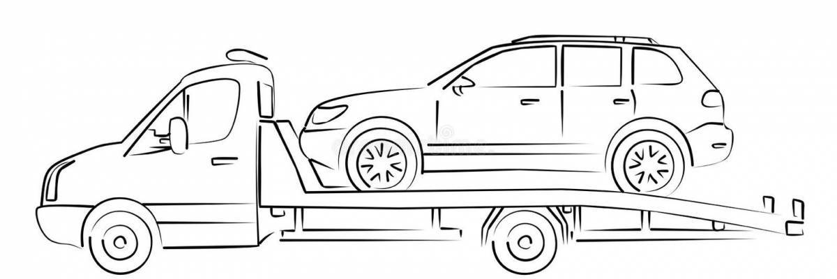 Great tow truck coloring page