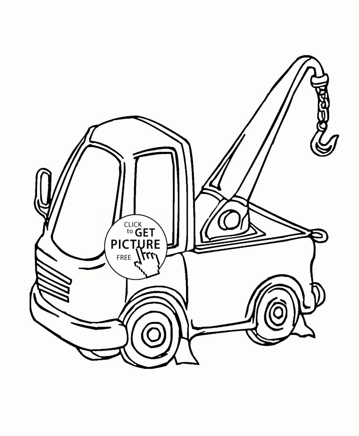 Coloring page incredible tow truck