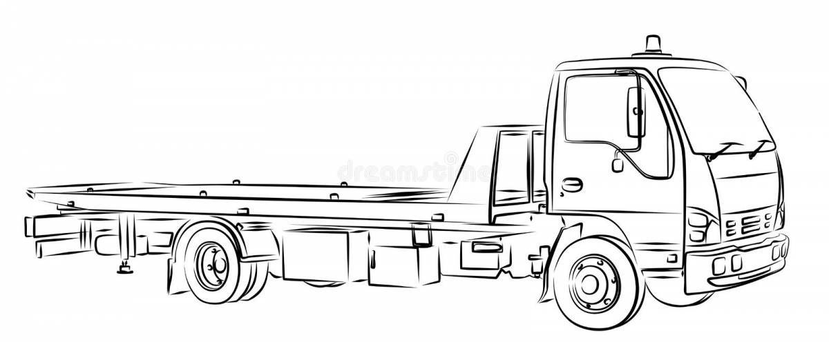Charming tow truck coloring page