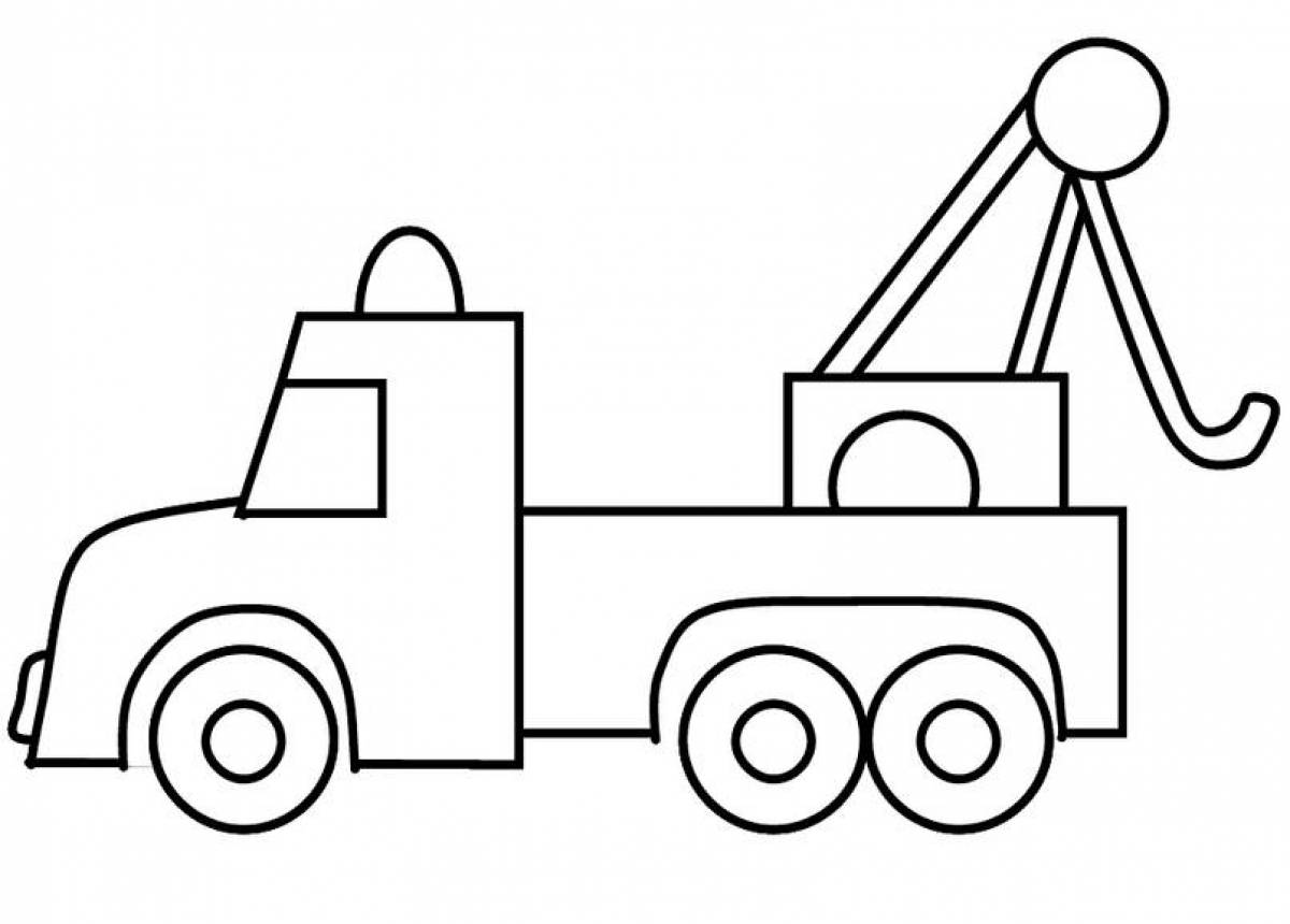 Coloring page cute tow truck