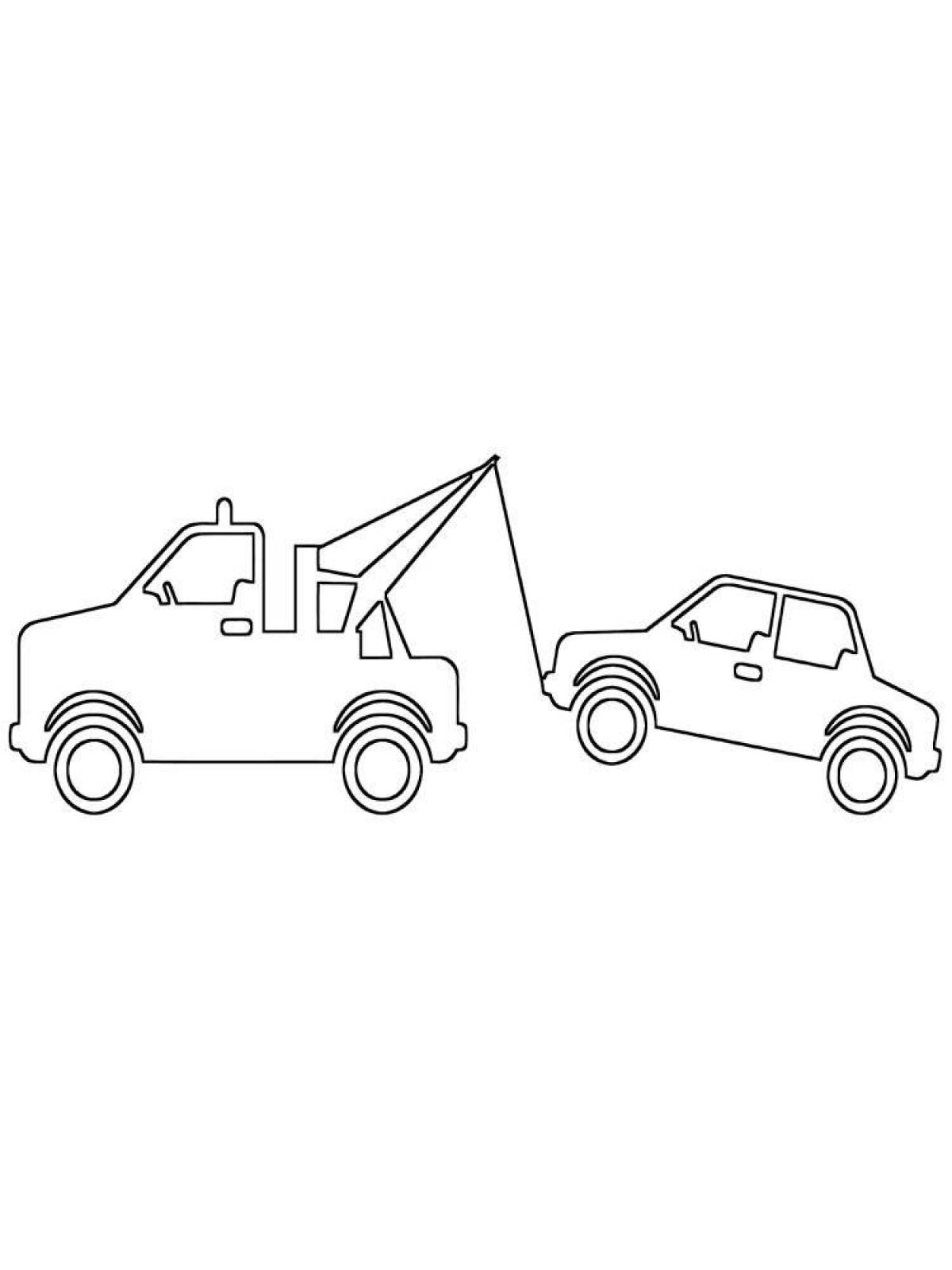 Fashion tow truck coloring page