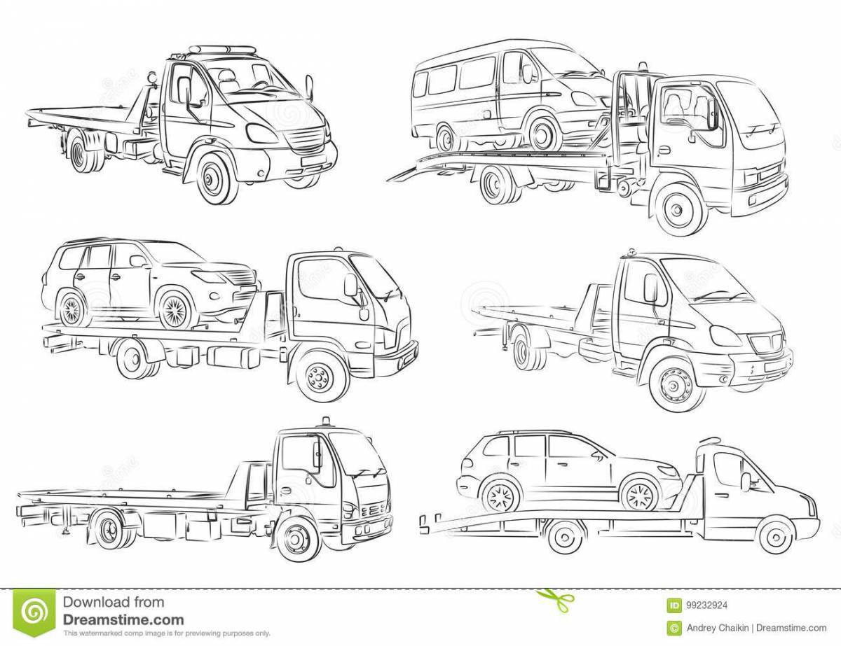 Cool tow truck coloring page