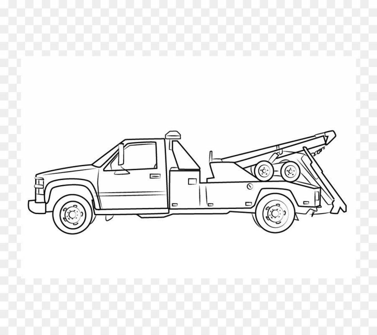 Hip tow truck coloring page