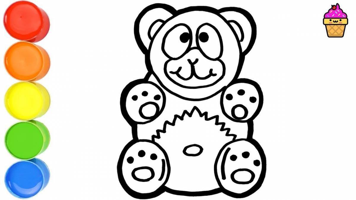 Humorous valera jelly bear coloring book