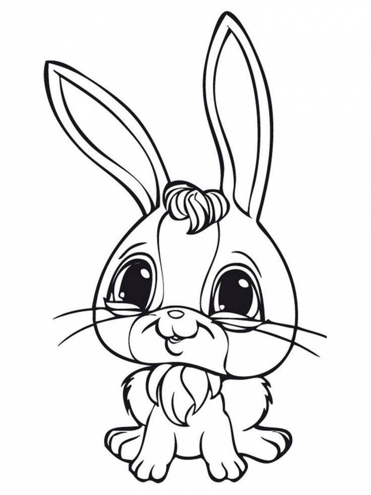 Очаровательный кролик-раскраска для детей