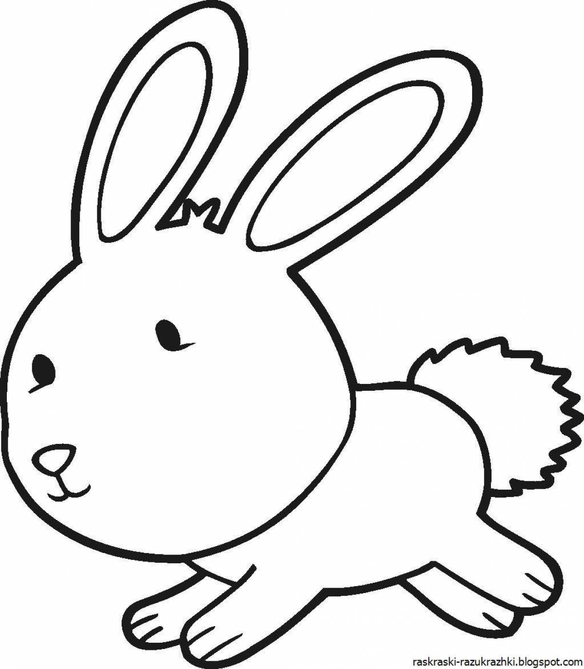Happy coloring page bunny for kids