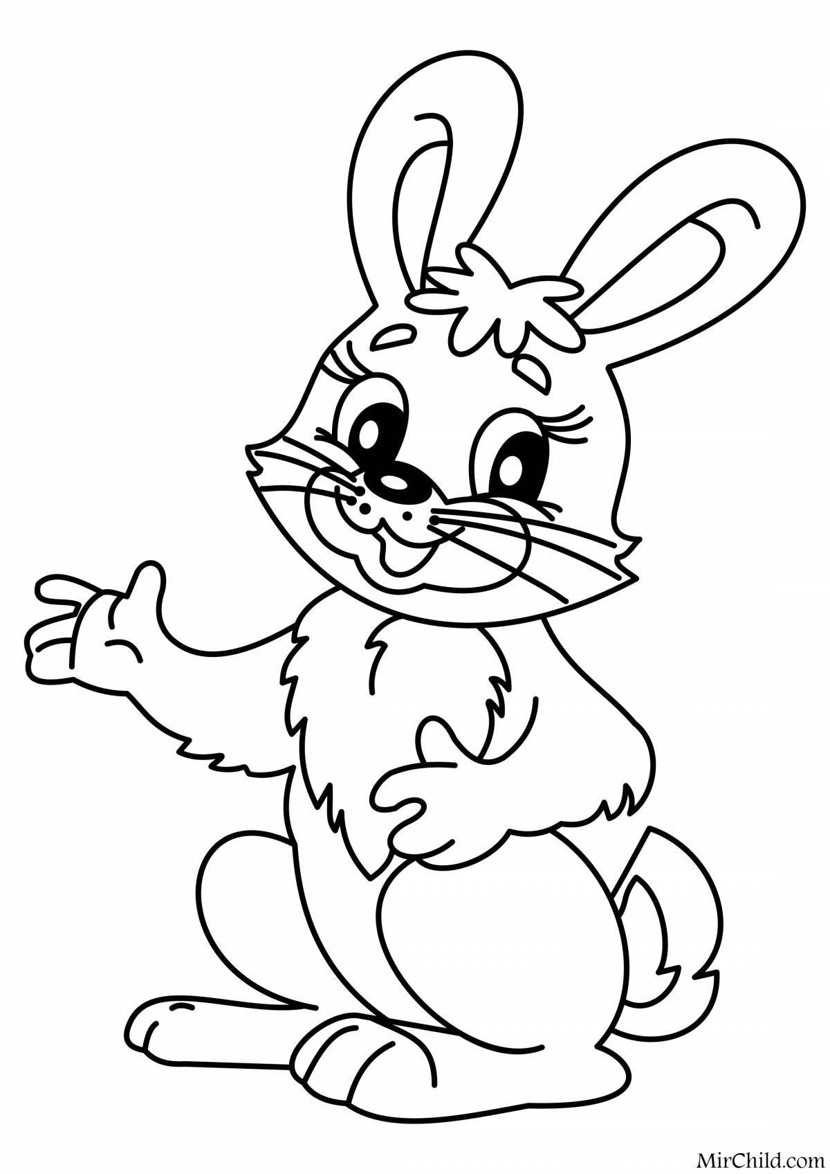 Забавный кролик-раскраска для детей