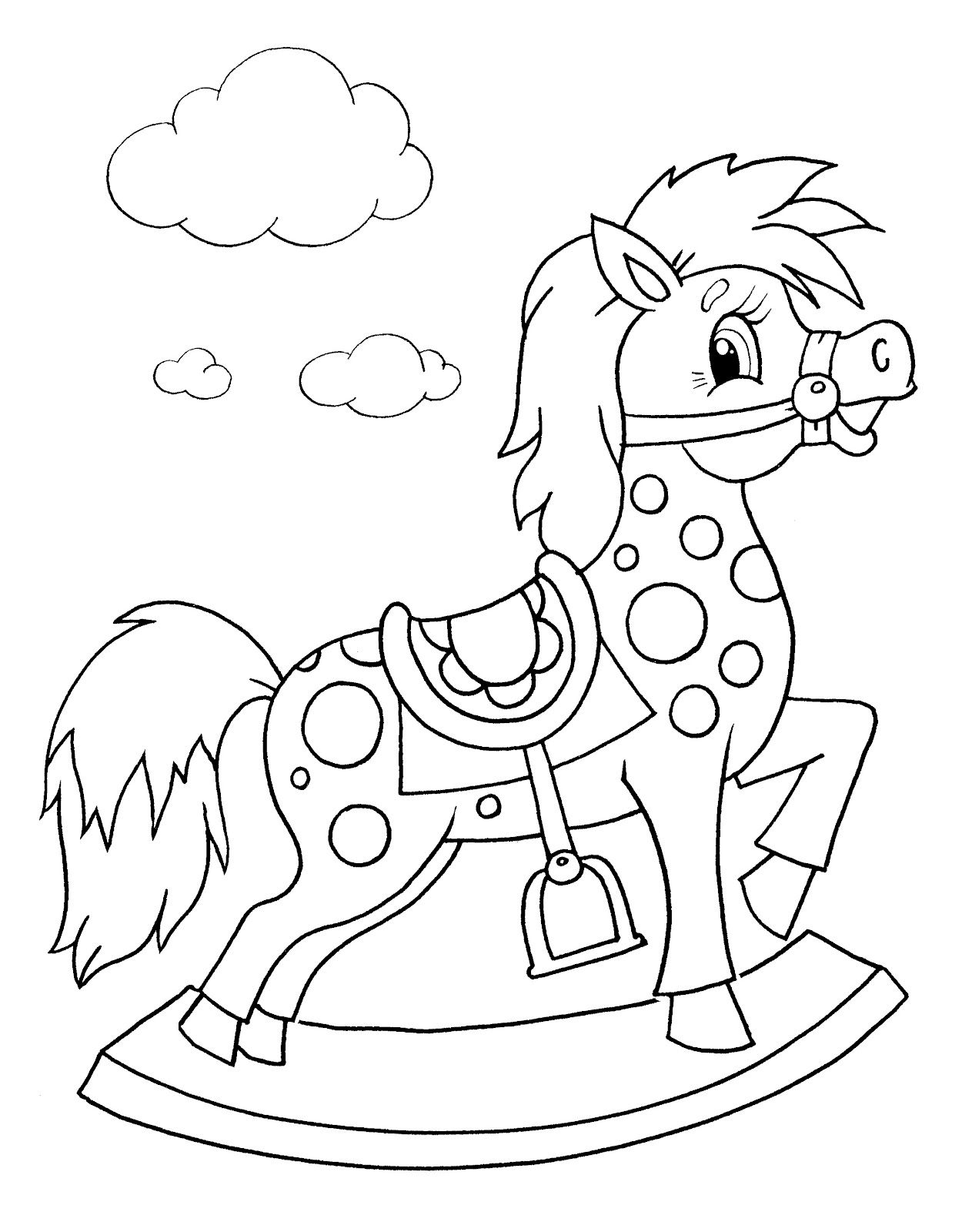 Величественная раскраска лошадь для детей