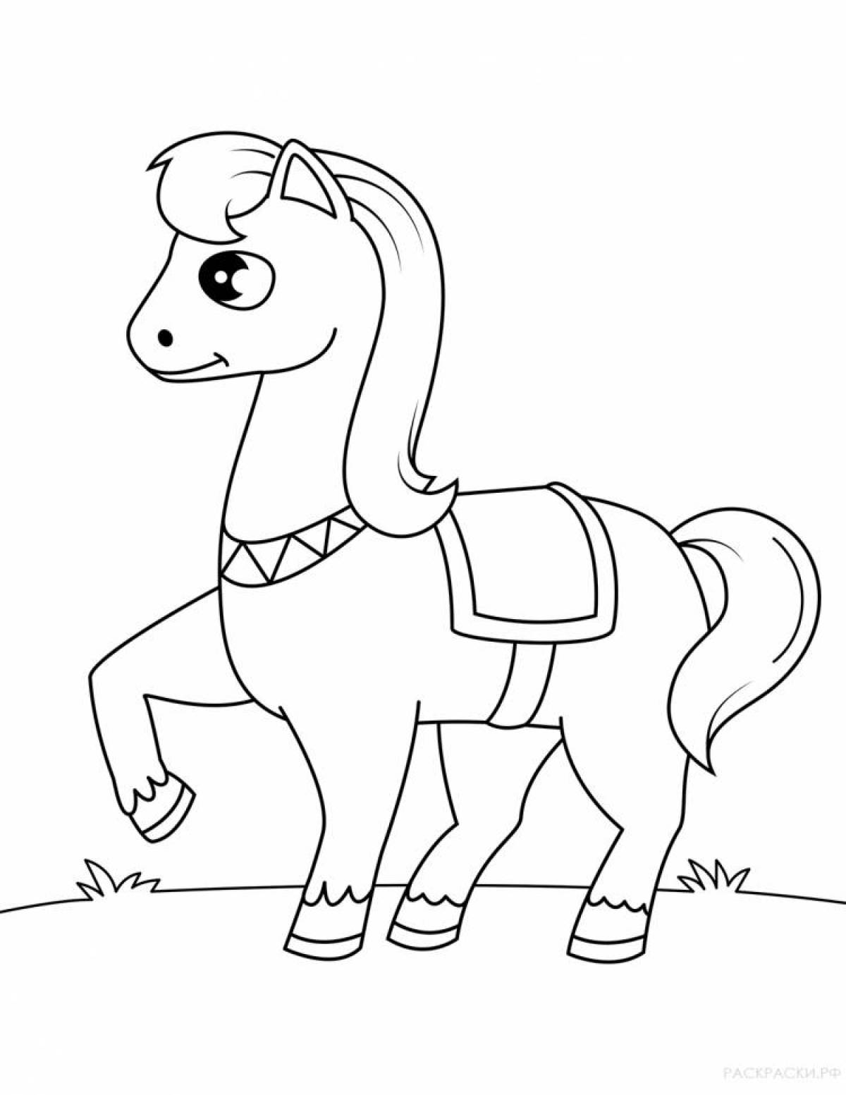 Majestic horse coloring book for kids