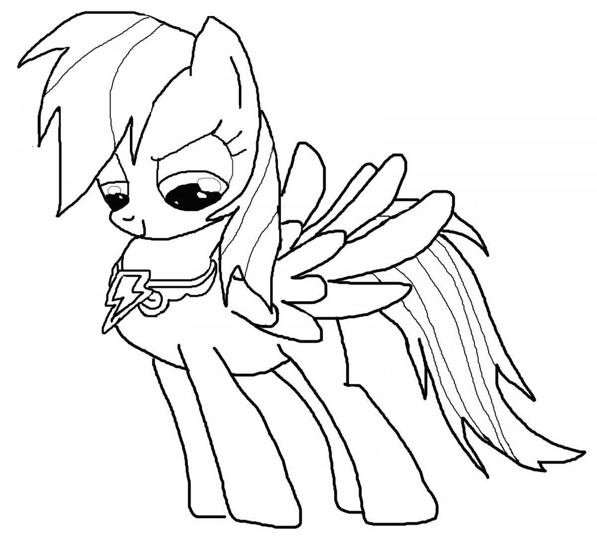 Glowing rainbow dash coloring page