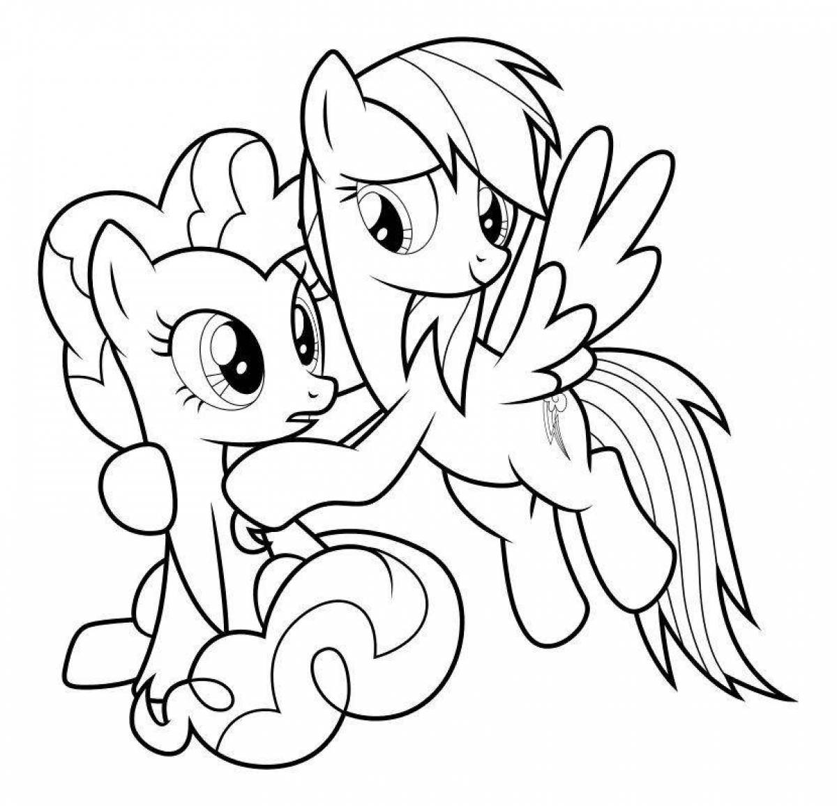 Glamorous rainbow dash coloring page
