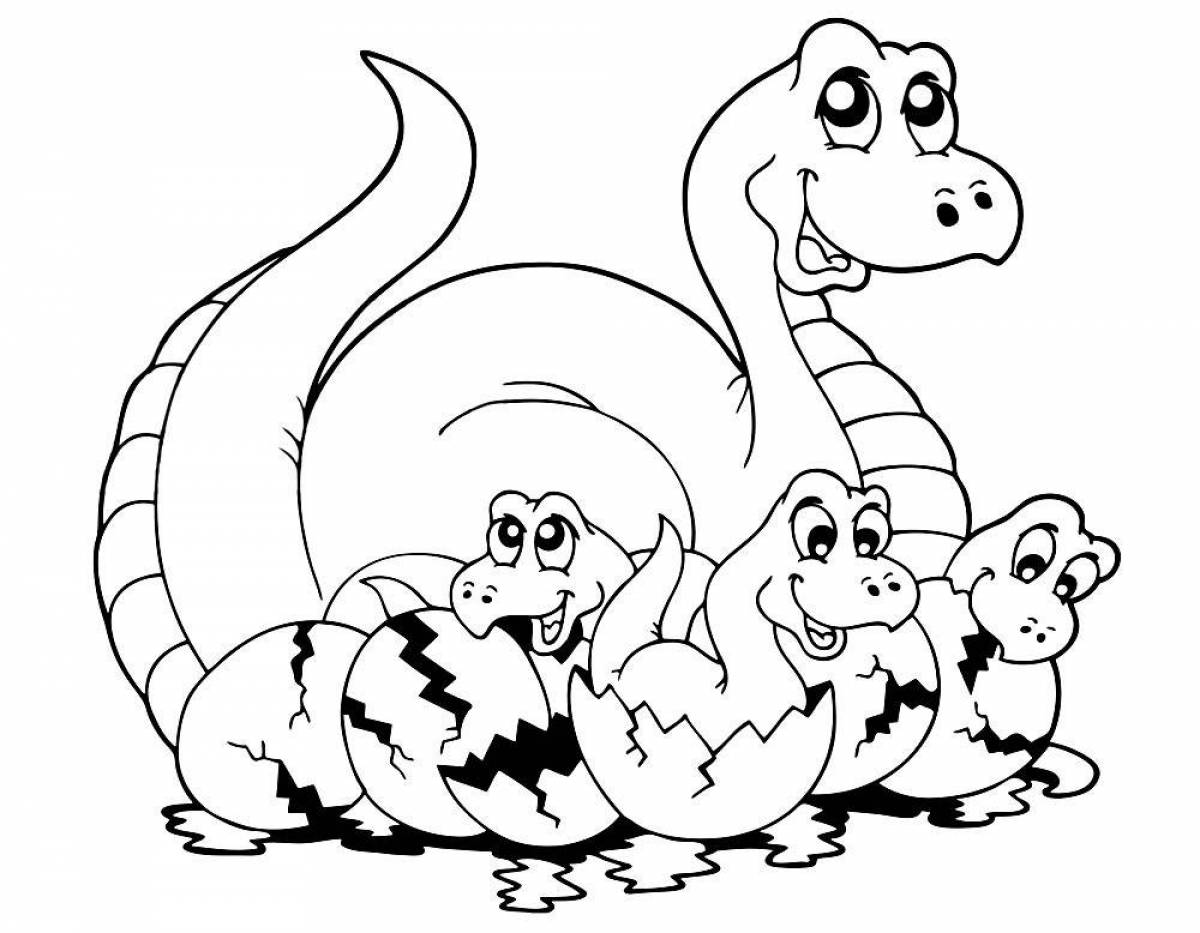 Веселый динозавр раскраска для детей 4-5 лет
