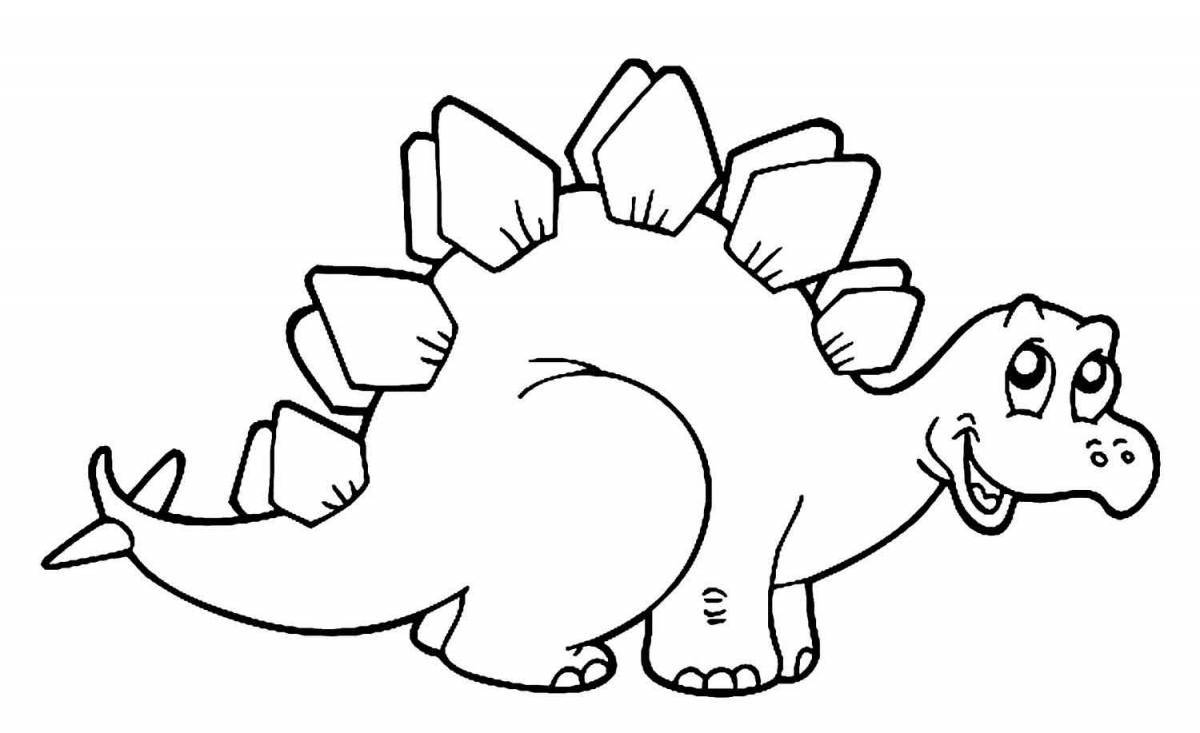 Очаровательный динозавр раскраски для детей 4-5 лет