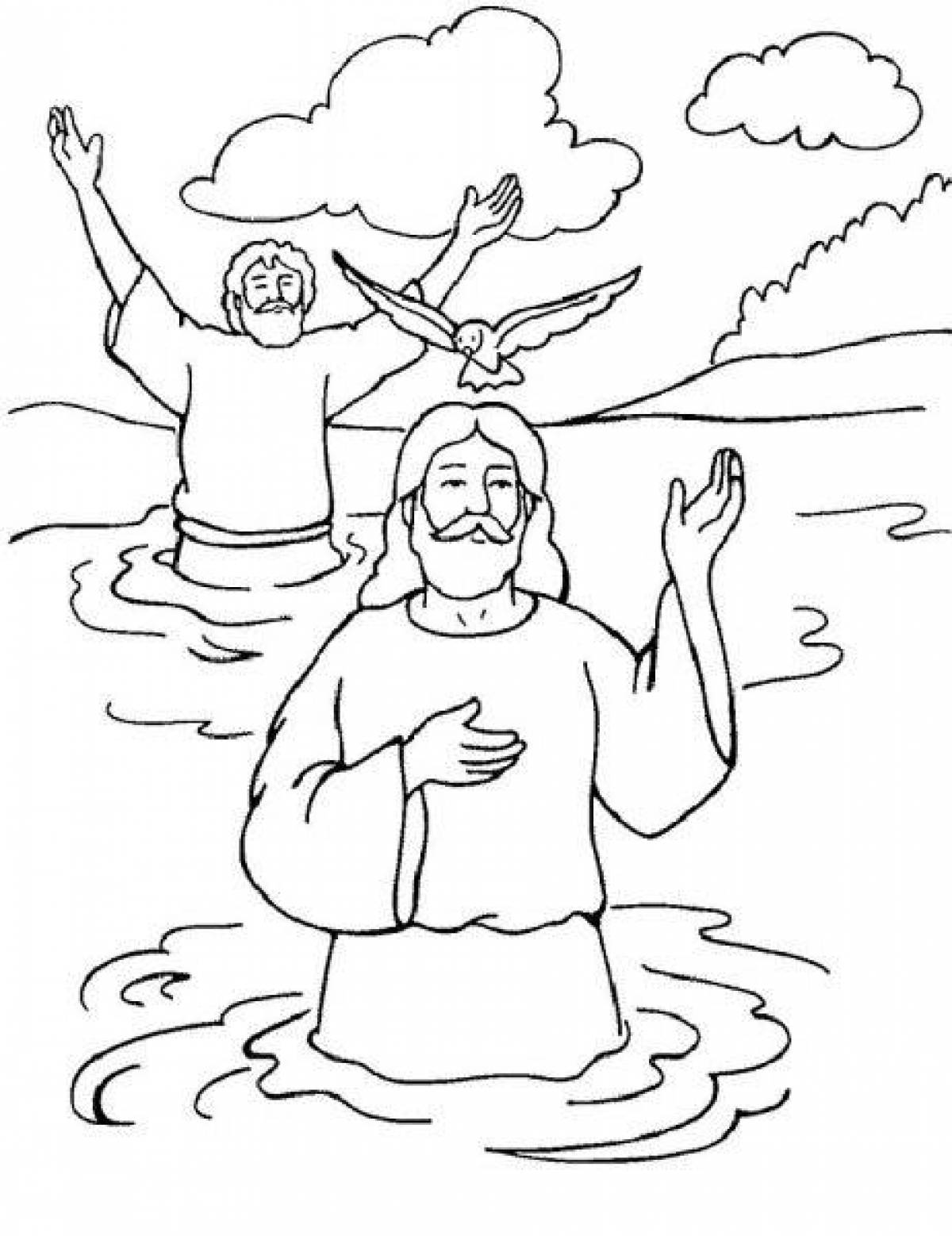 Children's baptism colorful coloring book