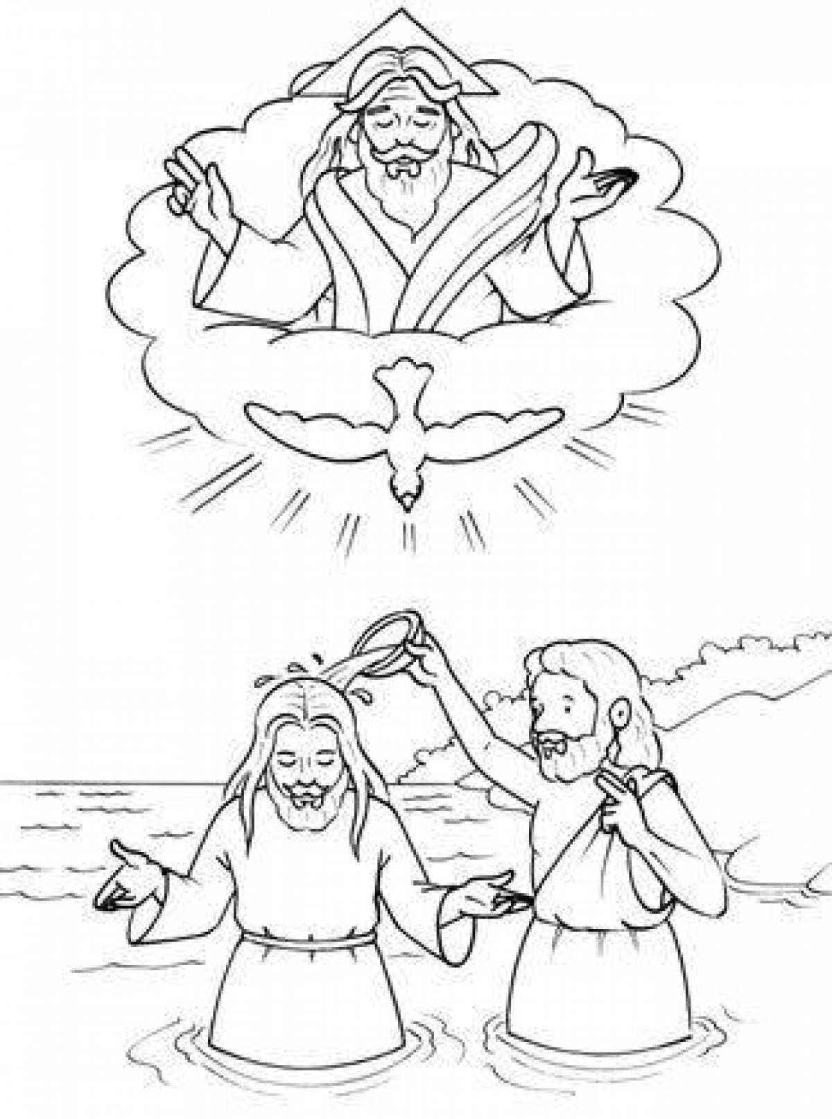 Children's baptism glowing coloring book