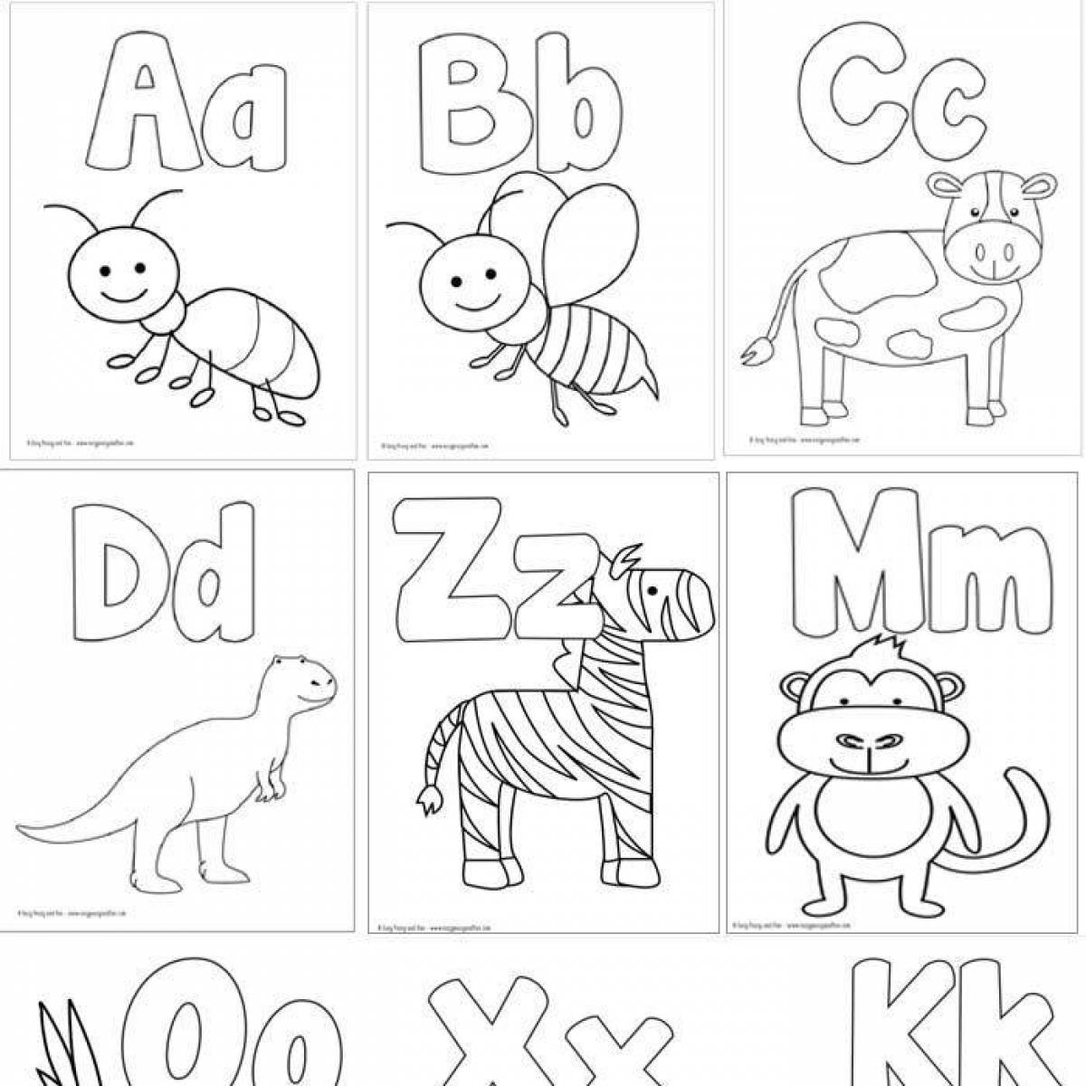 Coloring adorable alphabet lore english