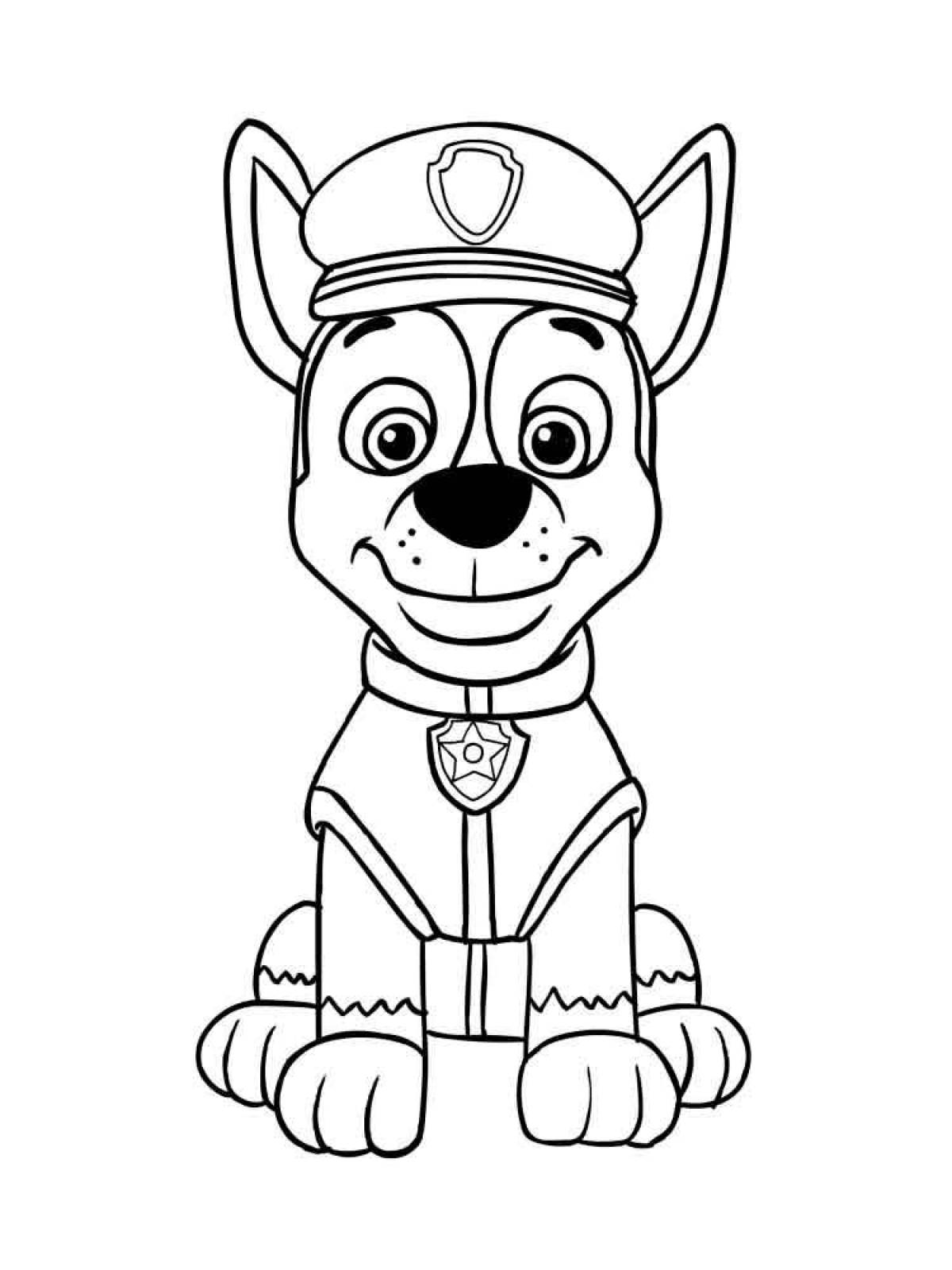 Colorful coloring page paw patrol racer