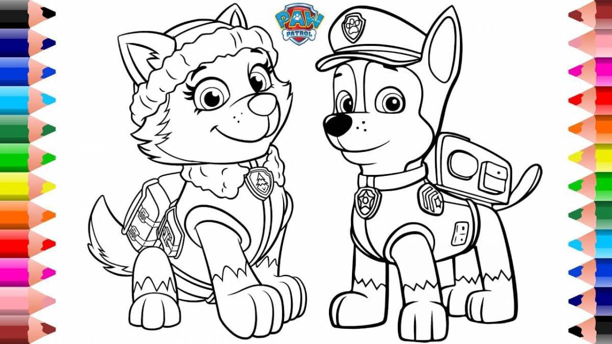 Paw Patrol racer coloring page