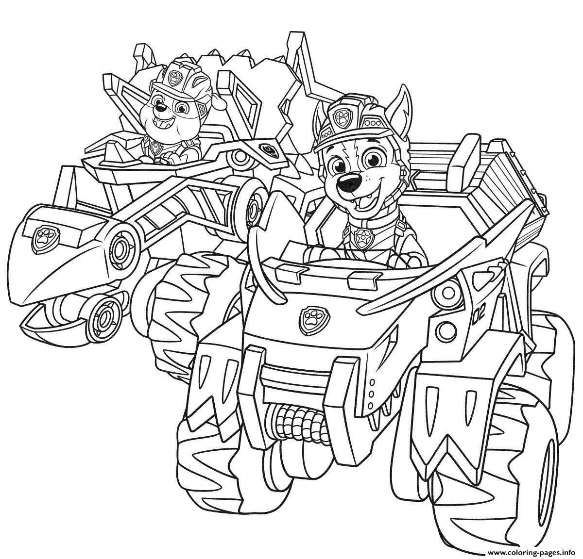 Adorable Paw Patrol Racer Coloring Page