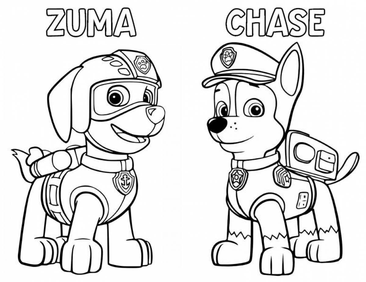 Great coloring page paw patrol racer