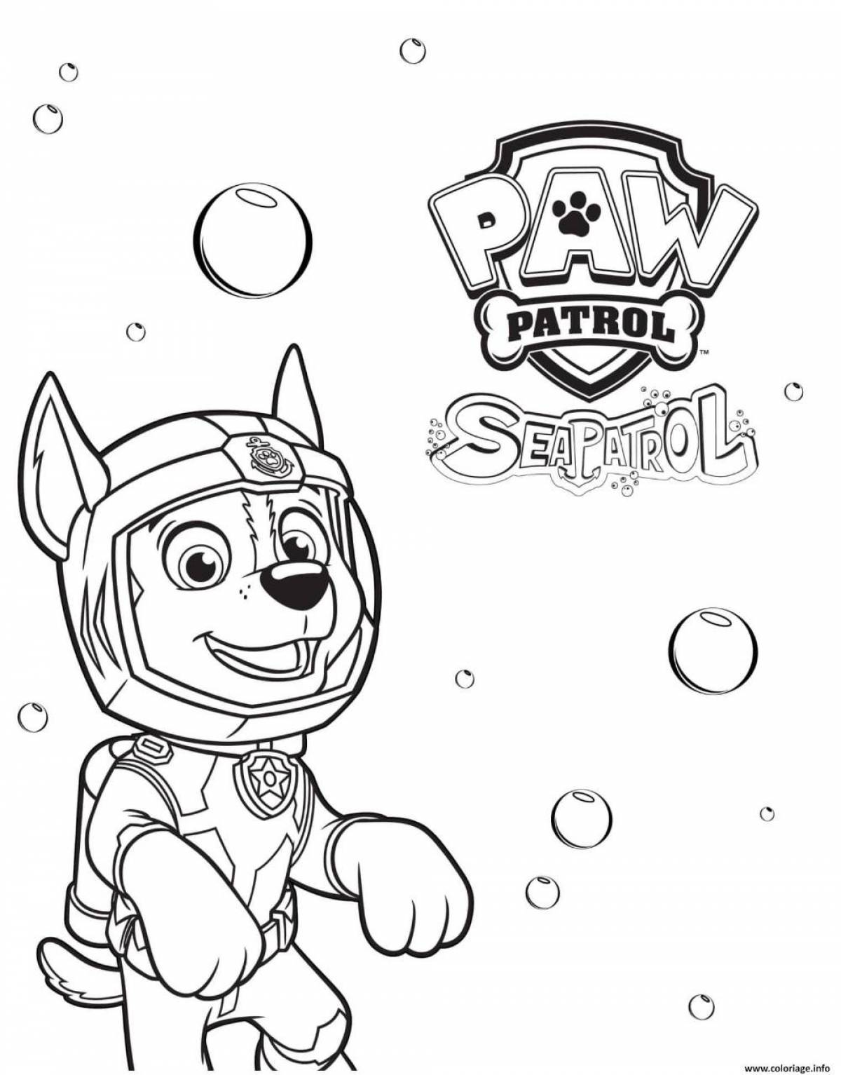 Paw patrol racer fine coloring
