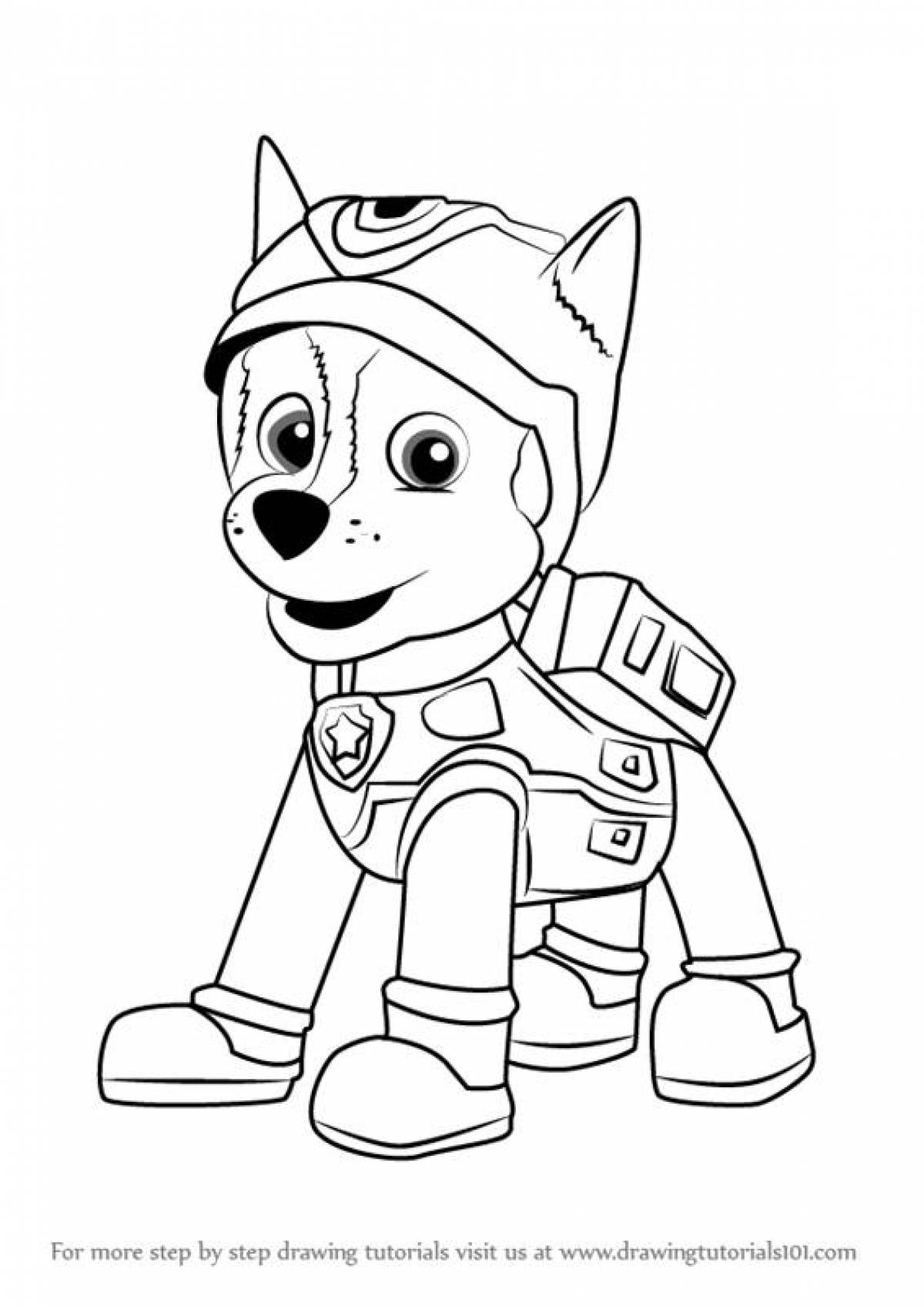 Style coloring paw patrol racer