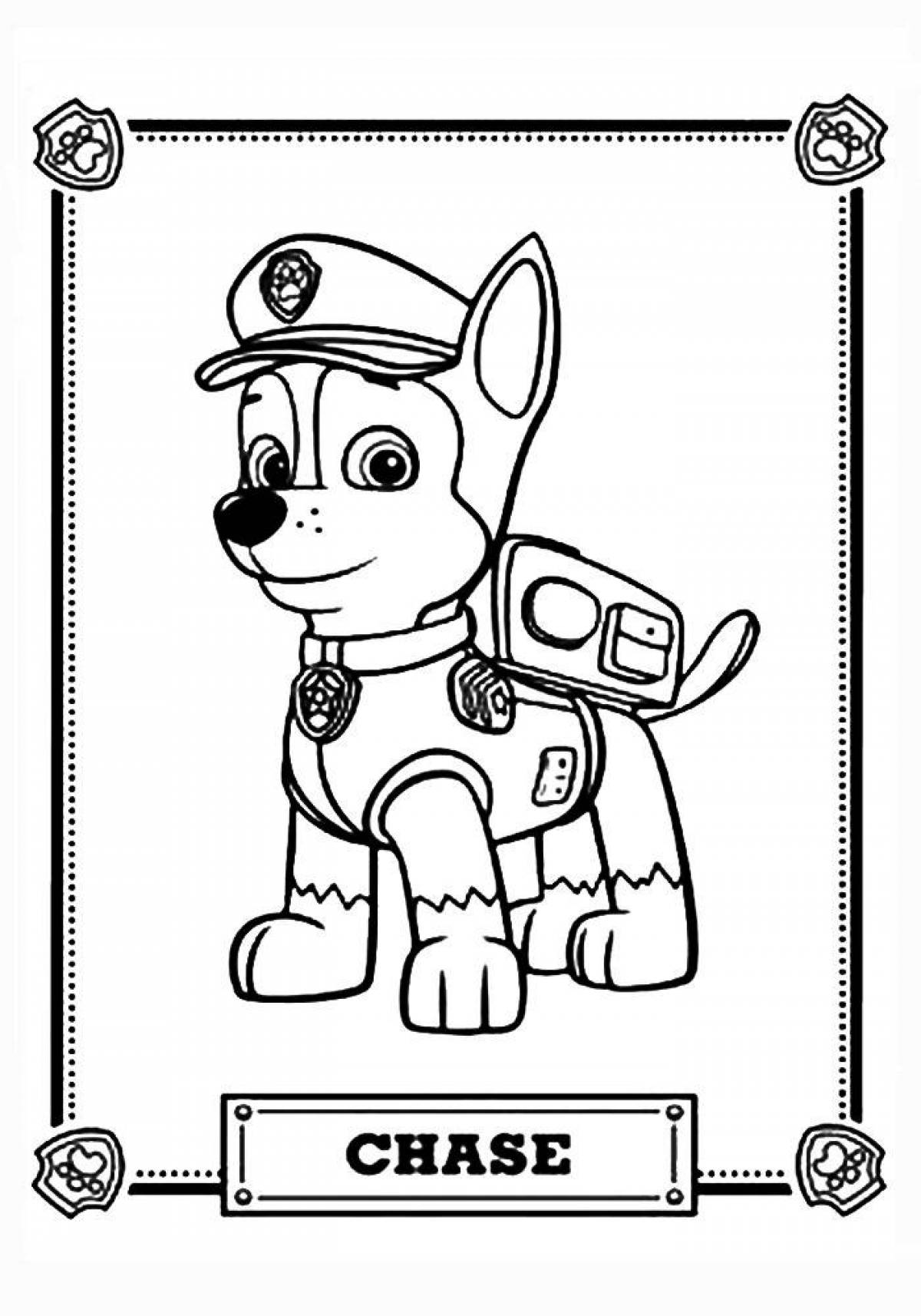 Paw patrol racer coloring page