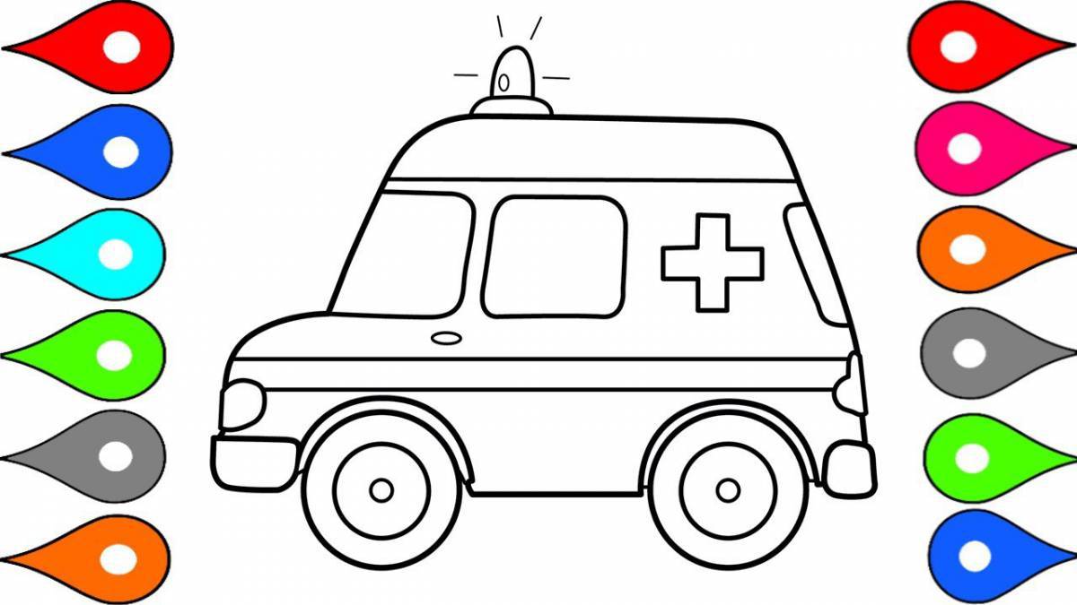 Adorable coloring car for 3-4 year olds