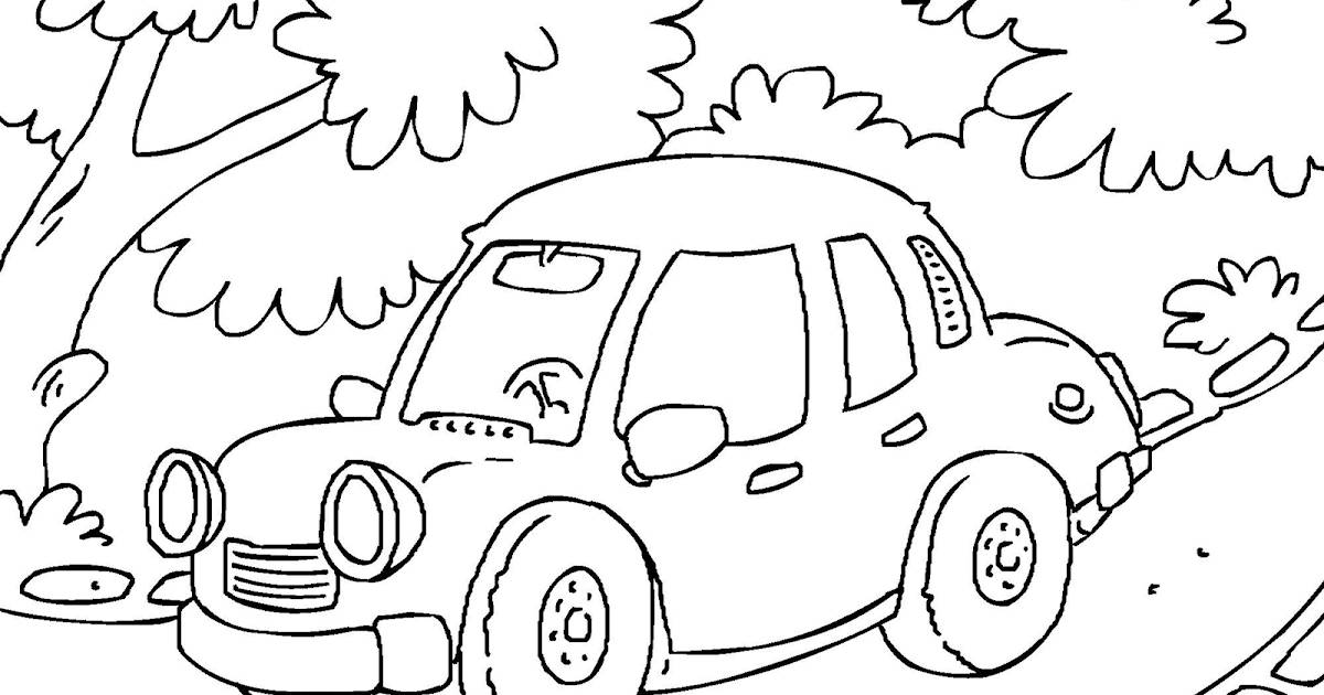 Color-frenzy car coloring page for children 3-4 years old