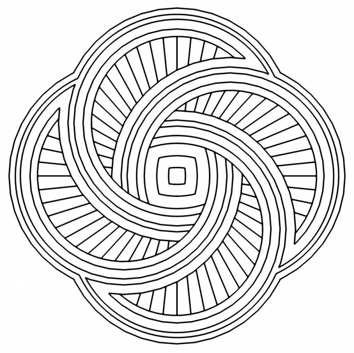 Luminous spiral coloring page