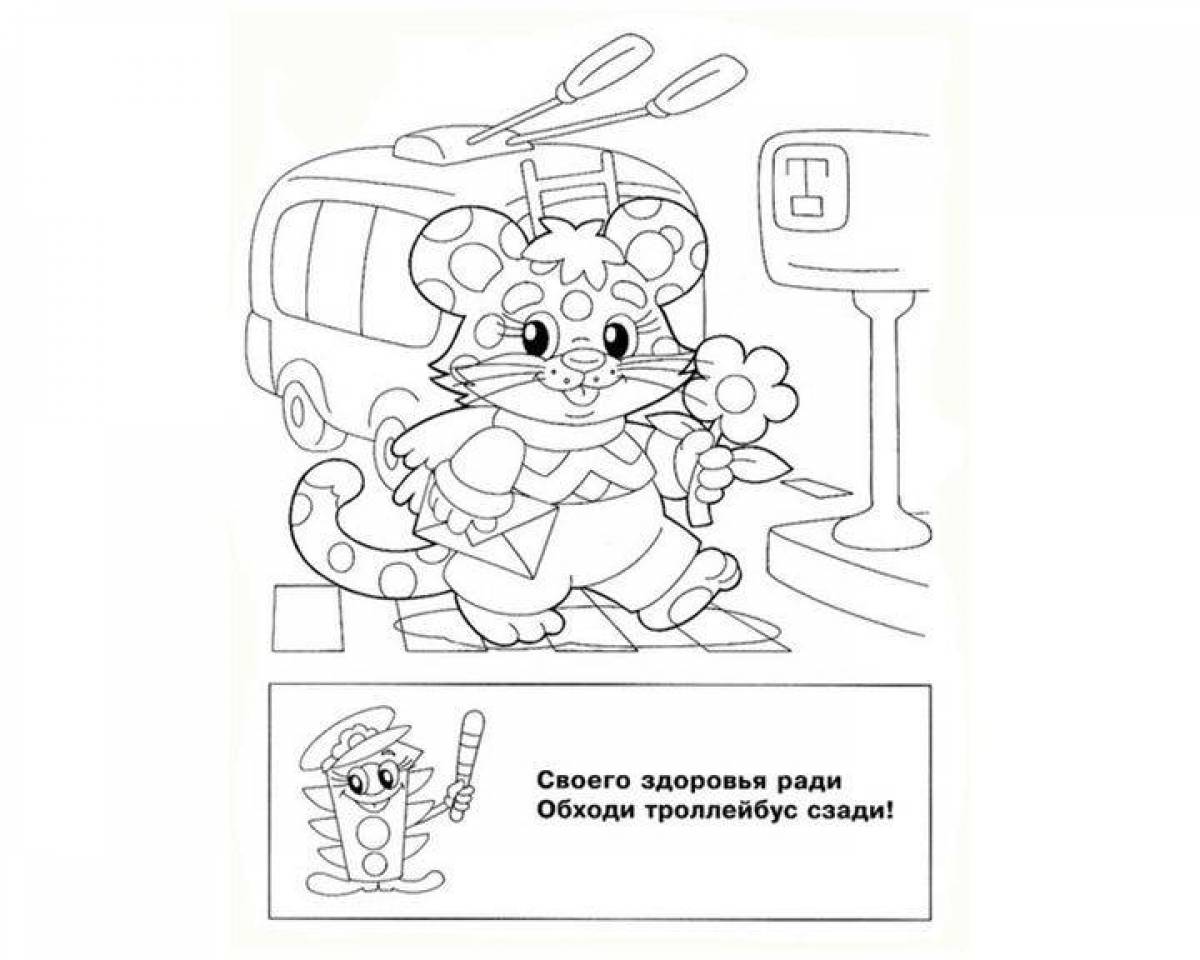 Traffic Rules Coloring Page