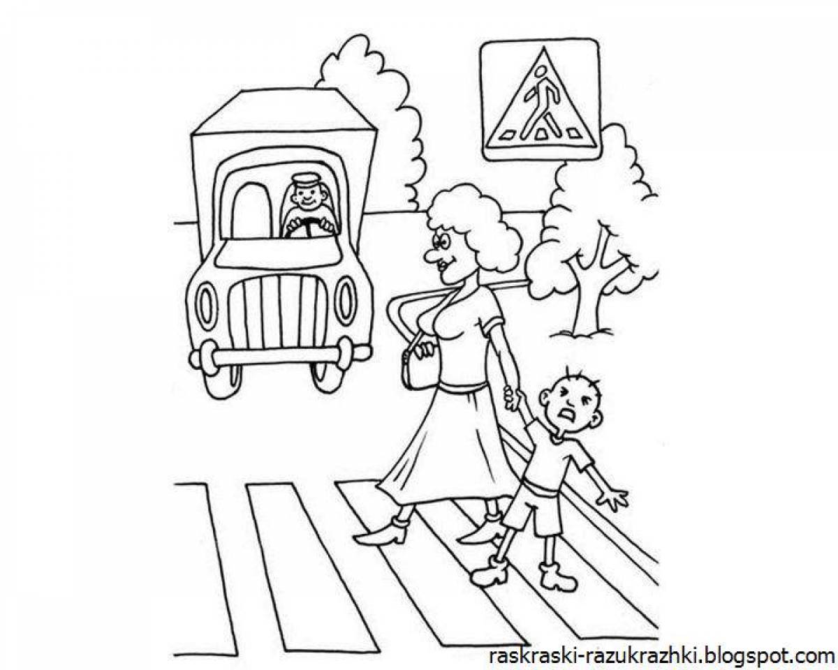 High traffic rules coloring page