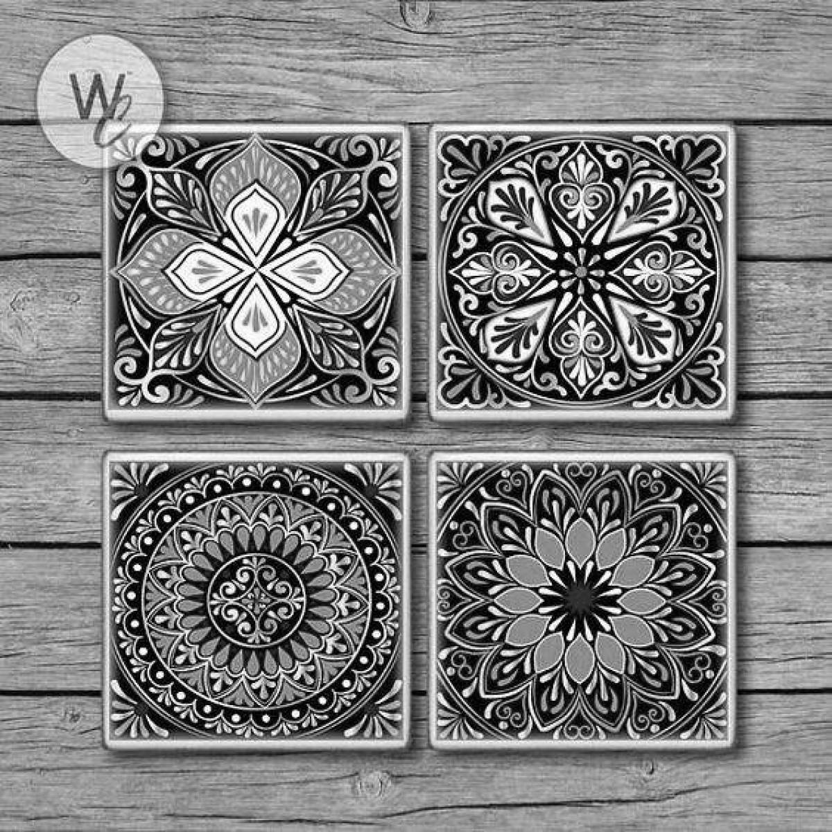 Ceramic tiles handmade 7 letters #8