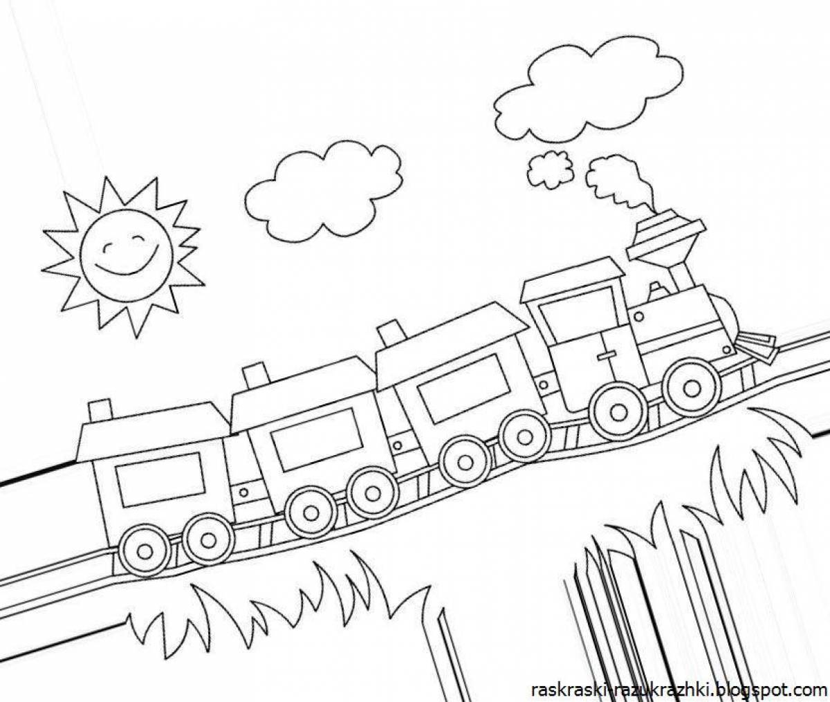 A fun train coloring book for kids