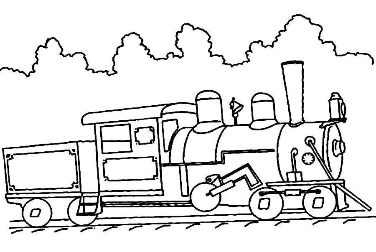 Развлекательная раскраска поезда для малышей
