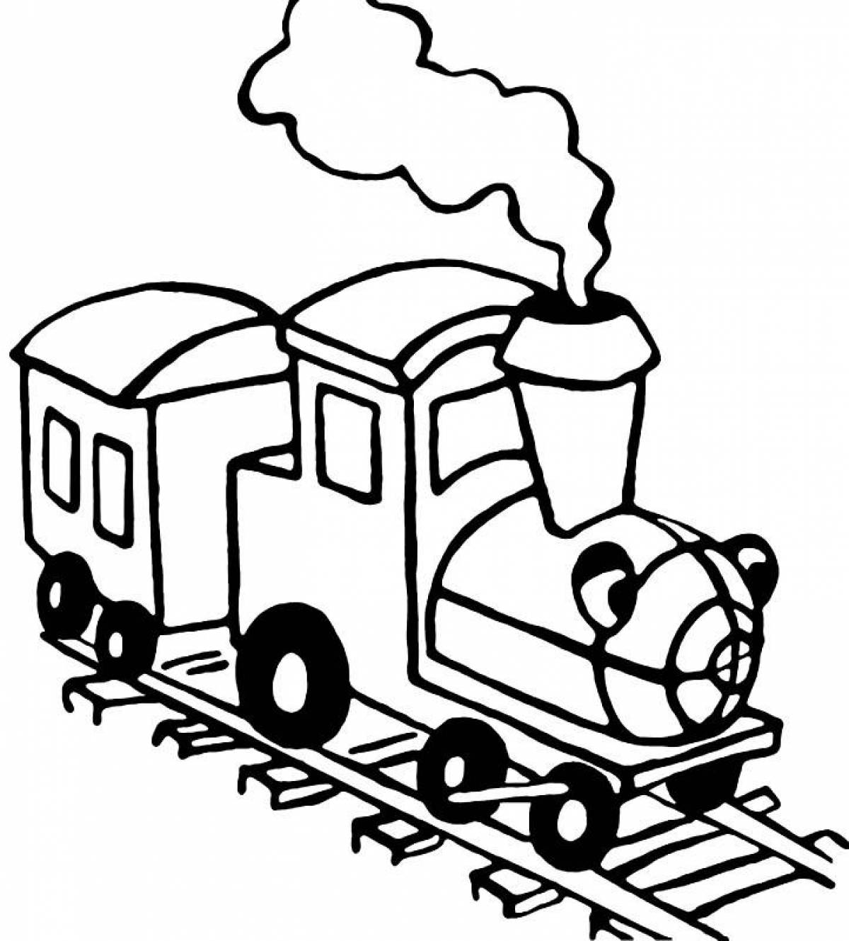 Восхитительная страница раскраски поезда для детей