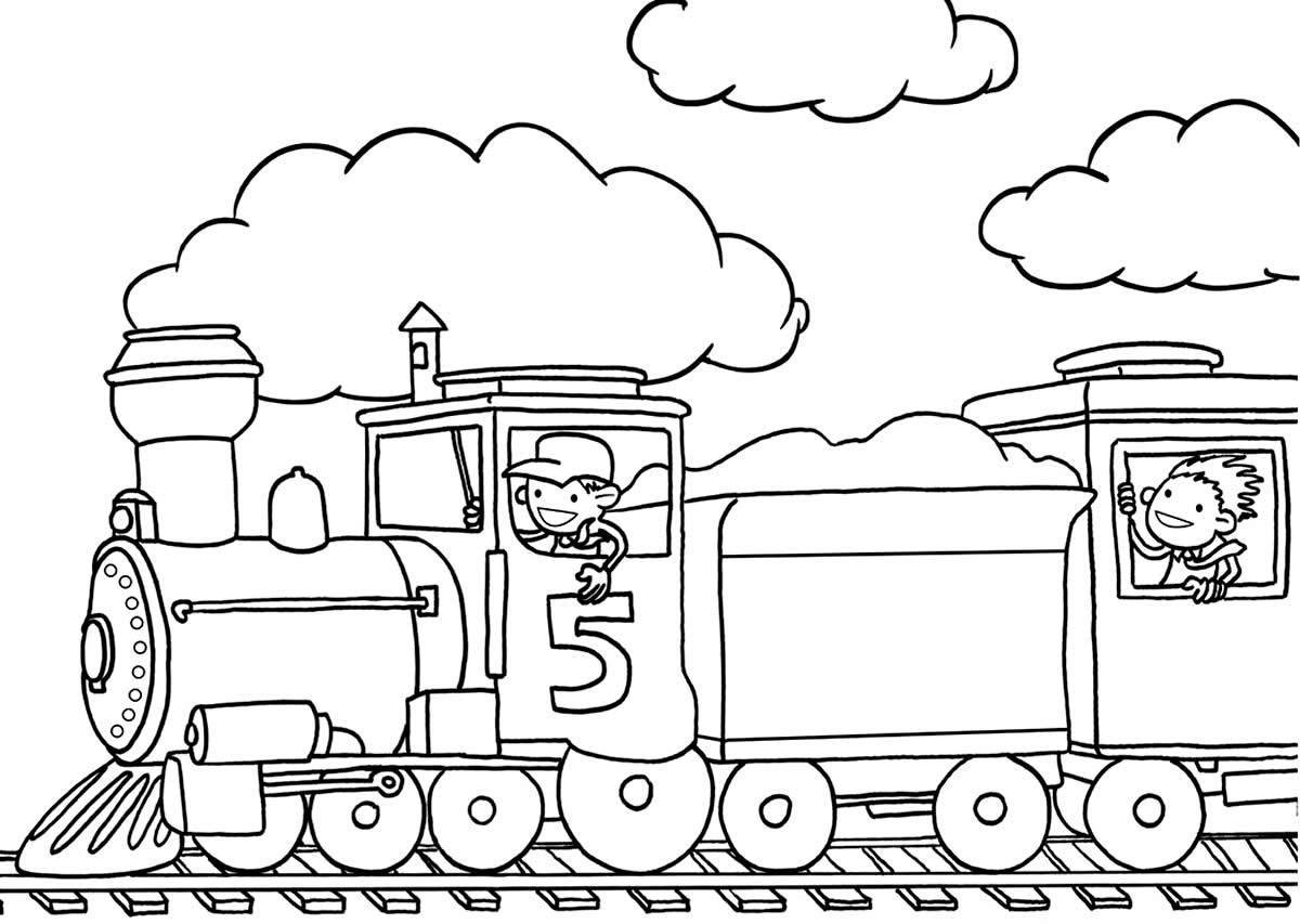Fun train coloring book for little ones