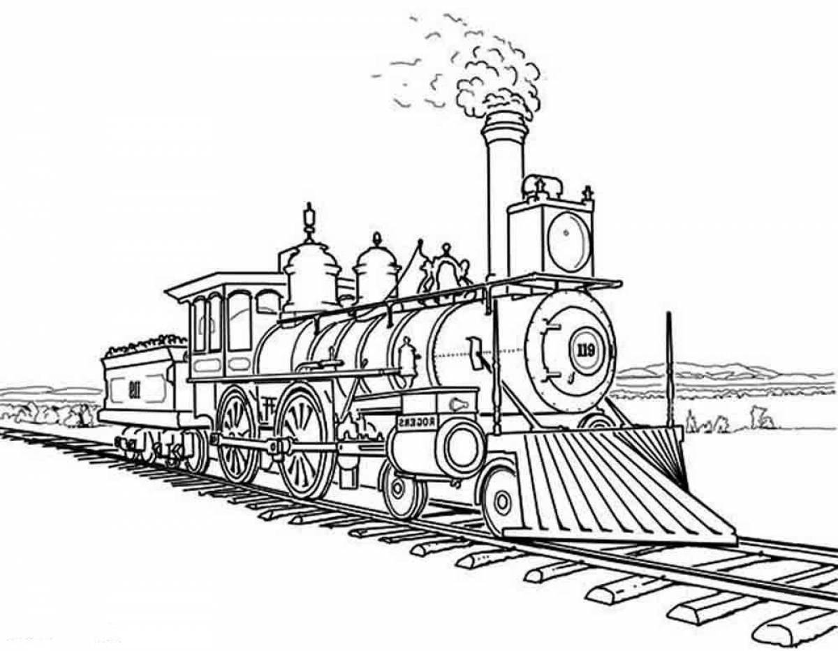 Раскраска «великолепный поезд» для дошкольников
