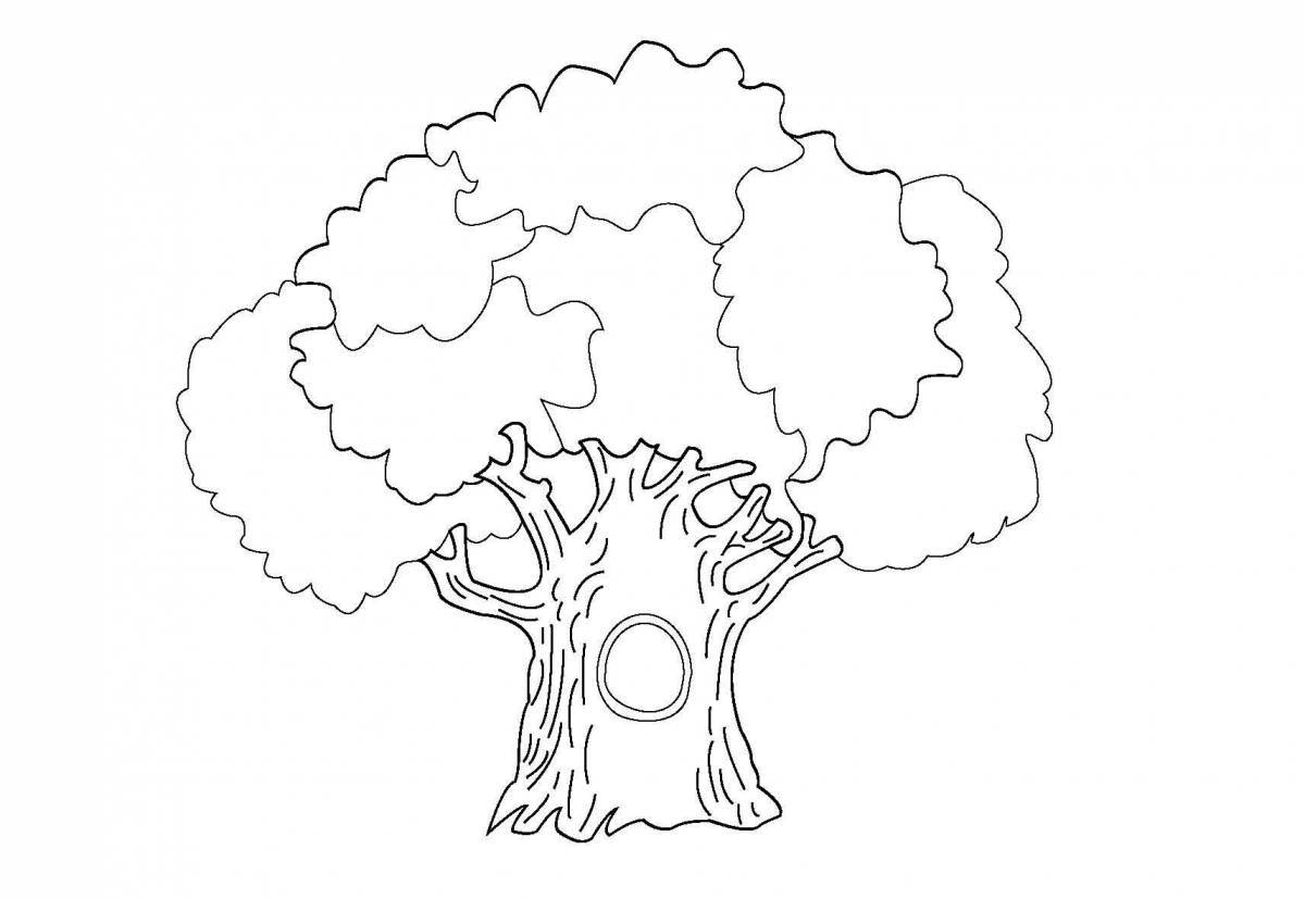Wonderful tree coloring for kids