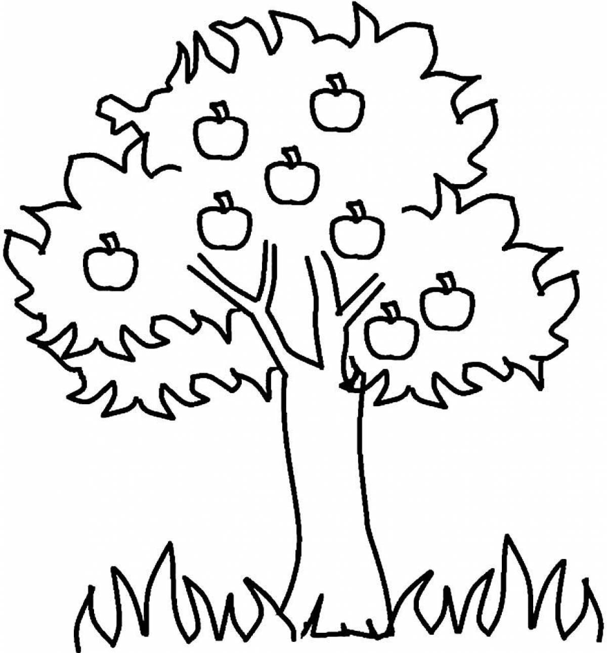 Раскраска гламурное дерево для детей