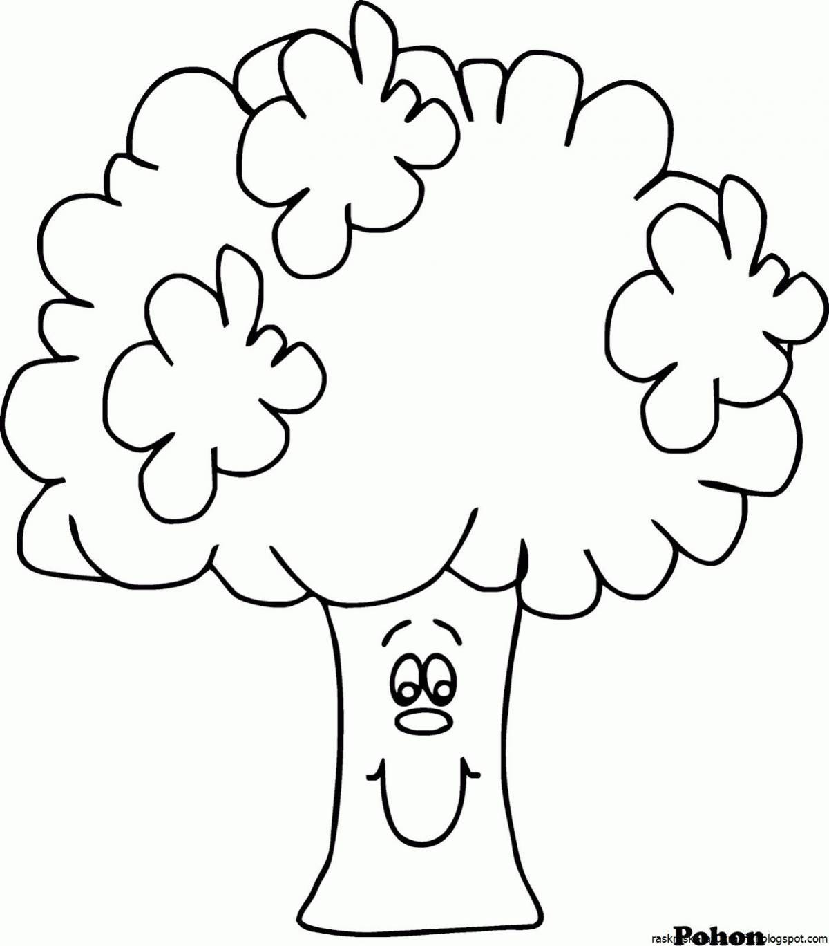 Living tree coloring for kids