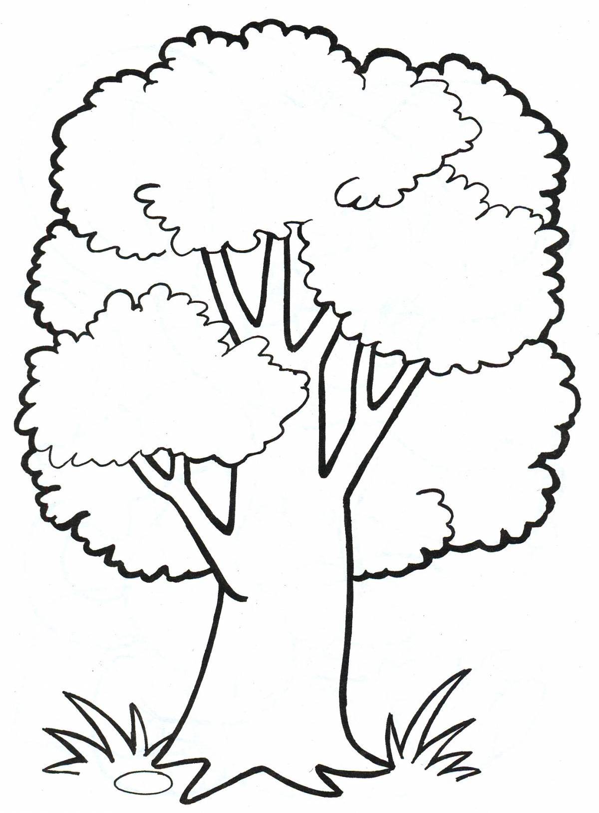 Coloring tree jubilant for children