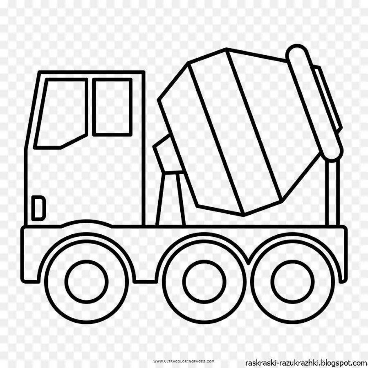 Awesome concrete mixer coloring page